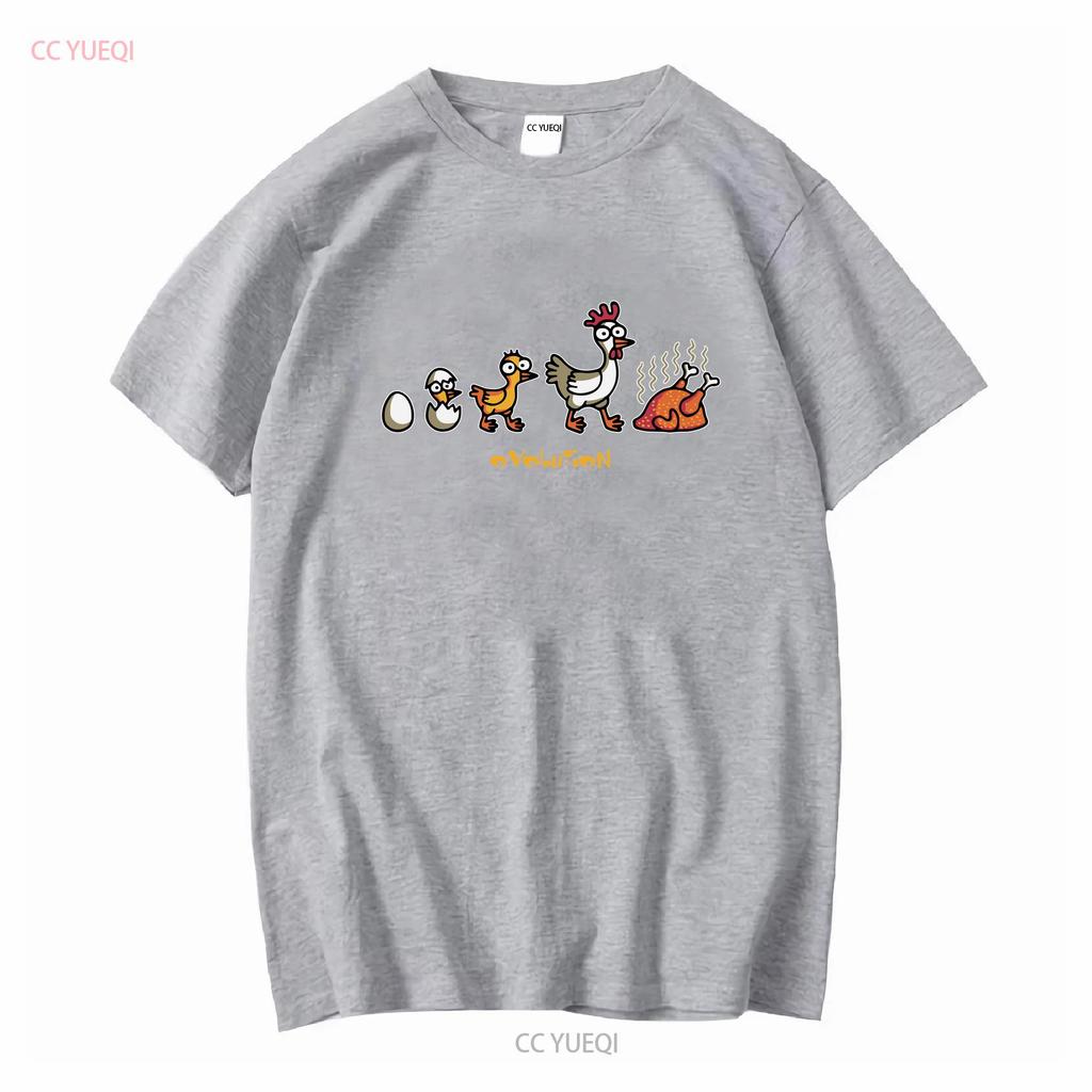 Смешная Эгголюция Эволюция Куриное Яйцо Оволуция Футболка с длинным или коротким рукавом винтажная Стиранная Мягкая уличная одежда