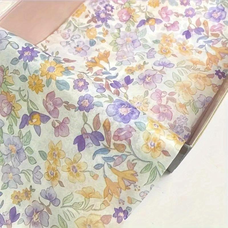 10 Purple Flower and Greenery Pattern Tissue 20 X 27.5 Inches - Perfect for Gift Wrapping Party Gifts Birthday Weddings