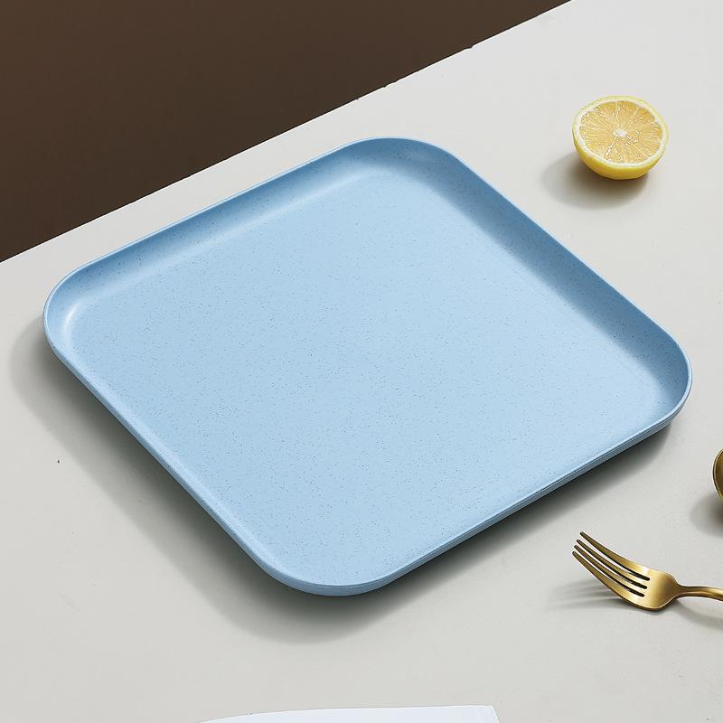 Inyahome набор из 1/4/10 квадратных тарелок из пшеничной соломы для обеда, закусок, десертов, овощей, фруктов, торта, хлеба, сервировочная тарелка, поднос