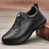 Мужские кроссовки из натуральной кожи - Осенние дышащие, легкие, толстая подошва с поворотной кнопкой