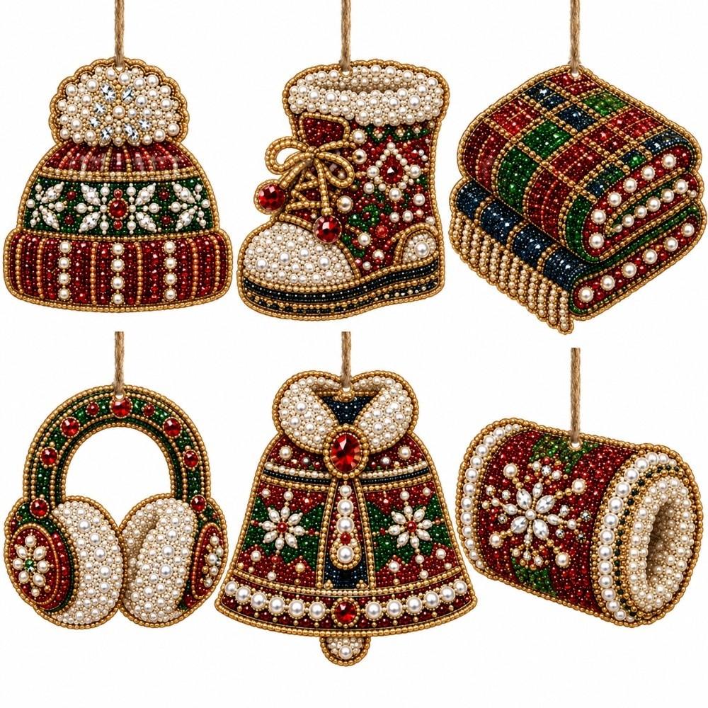 6pcs/set Acrylic Round Board Suncatcher Craft Kit Christmas Decor Craft Christmas Festival