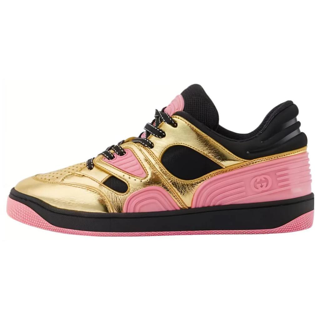 Gucci Womens Basket 'Black Gold Pink' (women's sizes) Black / Gold / Pink Skate Shoes 725905 AABB8 8047