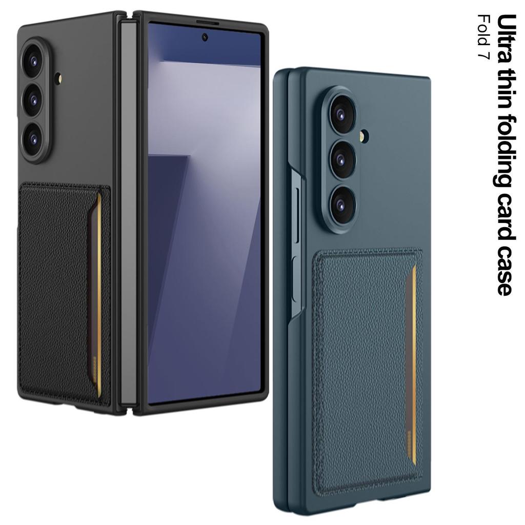 Ультратонкий чехол-книжка Samsung zFold7 в деловом стиле с держателем для карт и защитой от падений