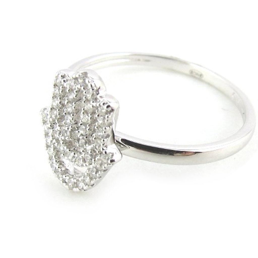 Серебряное кольцо 'Фатьма' белое