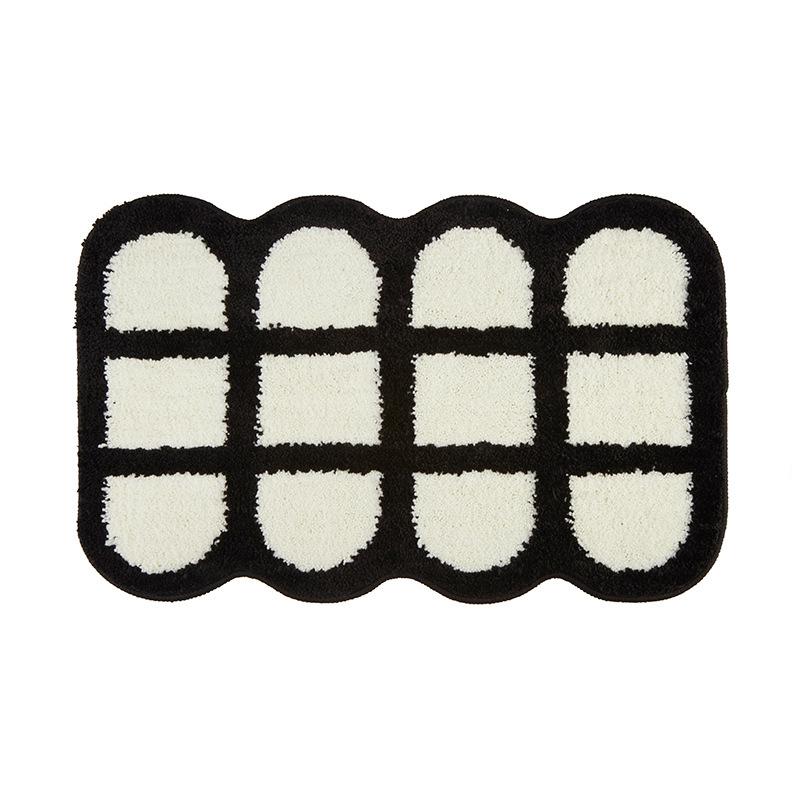 Впитывающие коврики для ванной комнаты, противоскользящие коврики для ног на двери ванной комнаты, черно-белый ветрозащитный утолщенный коврик для туалета