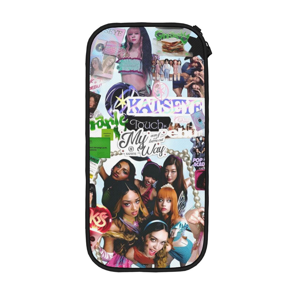Cute Katseye Music Pencil Case Kpop Pencilcases Pen for Girl Boy Large Storage Bag Students School Gift Stationery