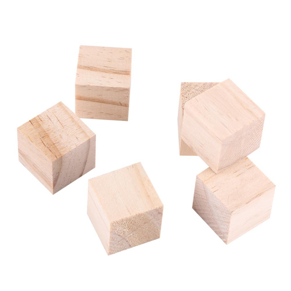 30PCS Unfinished Wood Cubes Blank Wooden Blocks Wood Handmade DIY Wood Square Blocks DIY Projects