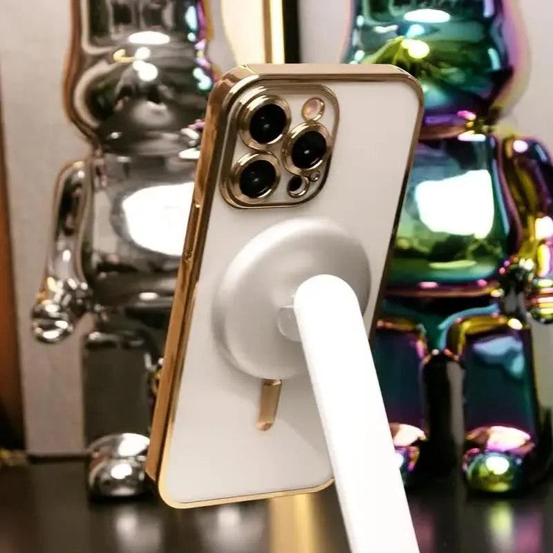 Модный прозрачный магнитный чехол для беспроводной зарядки Magsafe для iPhone 13 14 12 11 Pro Max 14 Plus X Xs Max XR, мягкий силиконовый чехол