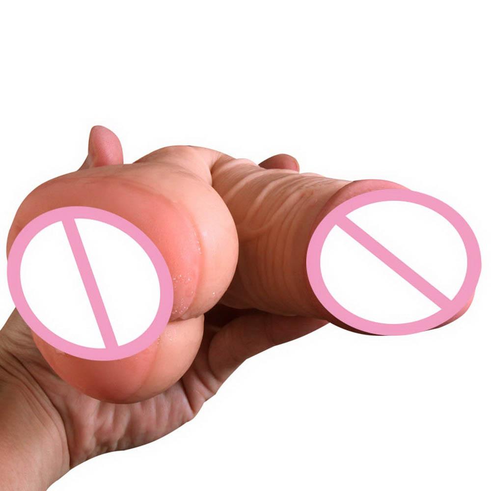 Silicone Condom Penis Enlarger Sleeve Big Dildo with Soft Vagina Flexible Penis Dick Men Masturbator Female Masturbation