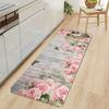 Роскошный винтажный мохнатый кухонный коврик с цветочным принтом, мягкий утолщенный кухонный коврик, водонепроницаемый нескользящий маслостойкий напольный коврик, коврик для бега