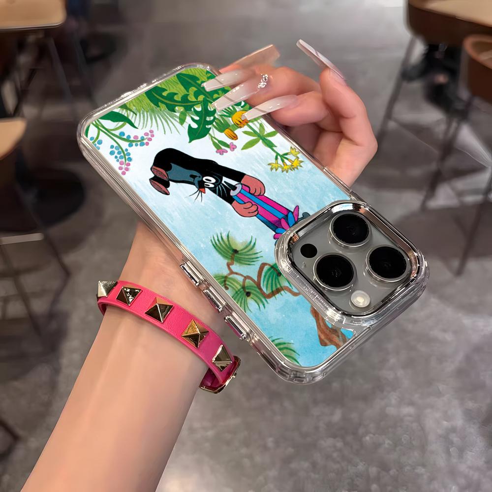 Аниме Кртик Чехол для телефона Для iPhone 17 Air 16 15 14 13 12 11 Pro Pro Max Plus Прозрачный Мягкий Чехол