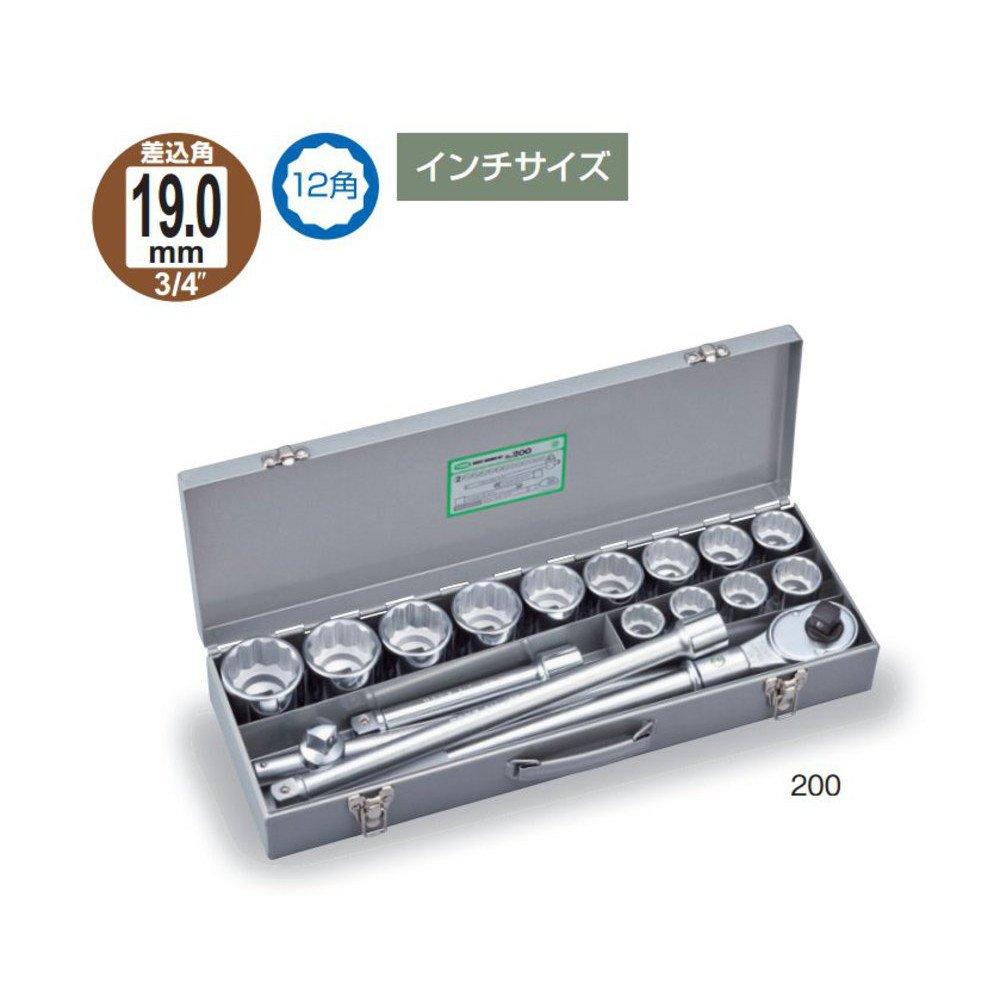 TONE Socket Wrench Set 200 Drive Silver Inch Contents 17 Items 19.0mm (3/4")