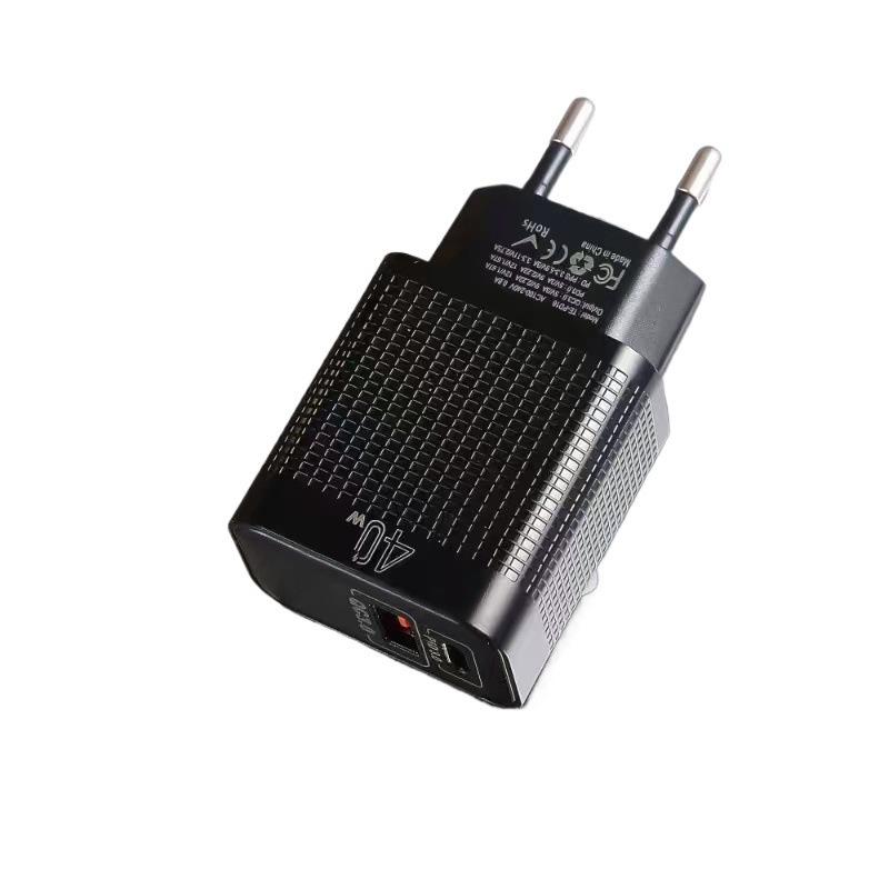 Двухпортовое зарядное устройство 40 Вт (A+C) для Type-C с PPS/VOOC, Поддерживает сверхбыструю зарядку