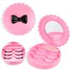 Fashion Pink Mirror Case False Eyelash Box Lashes Organizer Lashes Container Box Makeup Tool