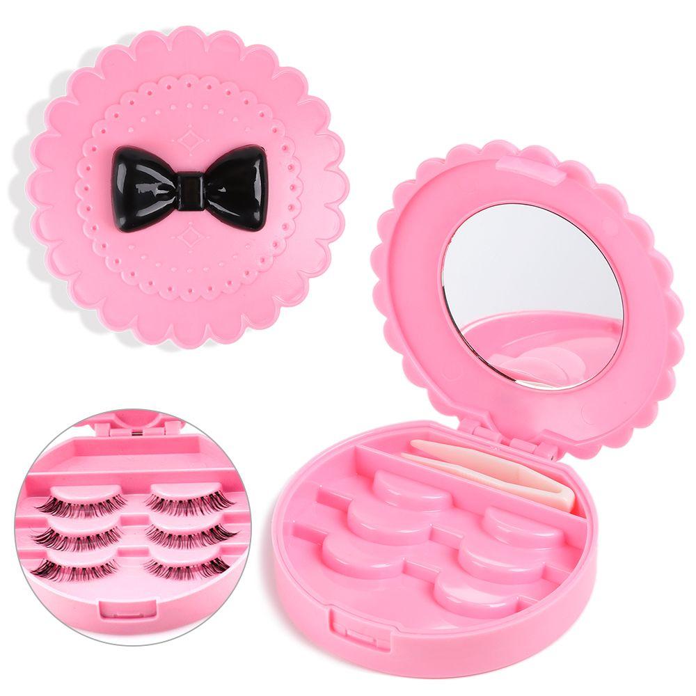 Beauty Plastic Mirror Case Lashes Container Box Makeup Tool Lashes Organizer False Eyelash Box
