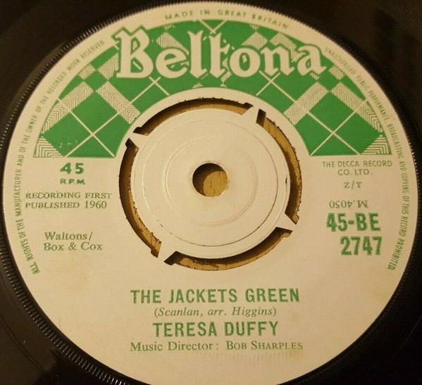 7-дюймовая пластинка TERESA DUFFY - The Jackets Green / O'Donnell Aboo 45BE2747 Beltona 1960 UK Folk Б/У