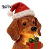 Gift for Dog Lovers Light-up Christmas Dachshund Figurine, Resin Puppy Statue with LED Warm Light, Party Supplies Star Snowflake Cutouts, Cute Animal