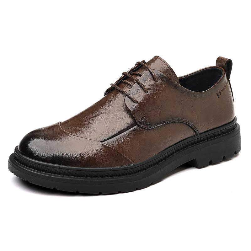 British-style Casual Wedding Shoes for Men Spring Autumn New Designer Dress Shoes Male Fashion Solid Color Leather Shoe Man