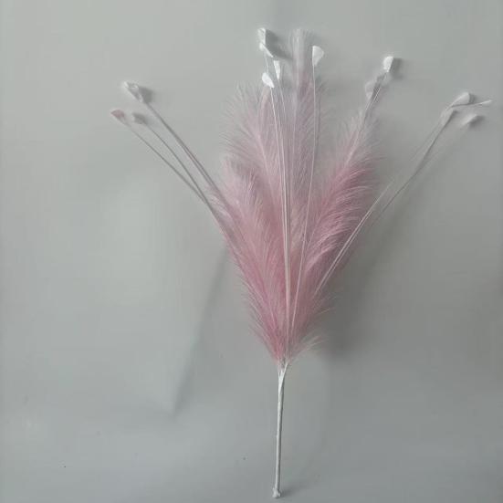 6 шт. Декор из искусственной пампасной травы 17,7" Короткие пушистые искусственные ветки пампасов Многоцветные искусственные помпоны