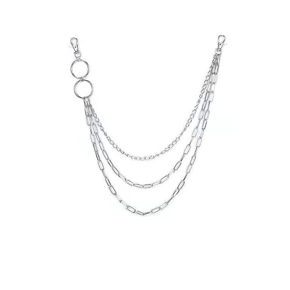 Хип-хоп панк украшения джинсы украшения брюки украшение цепочка для брюк цепочка на талию цепочка брелок