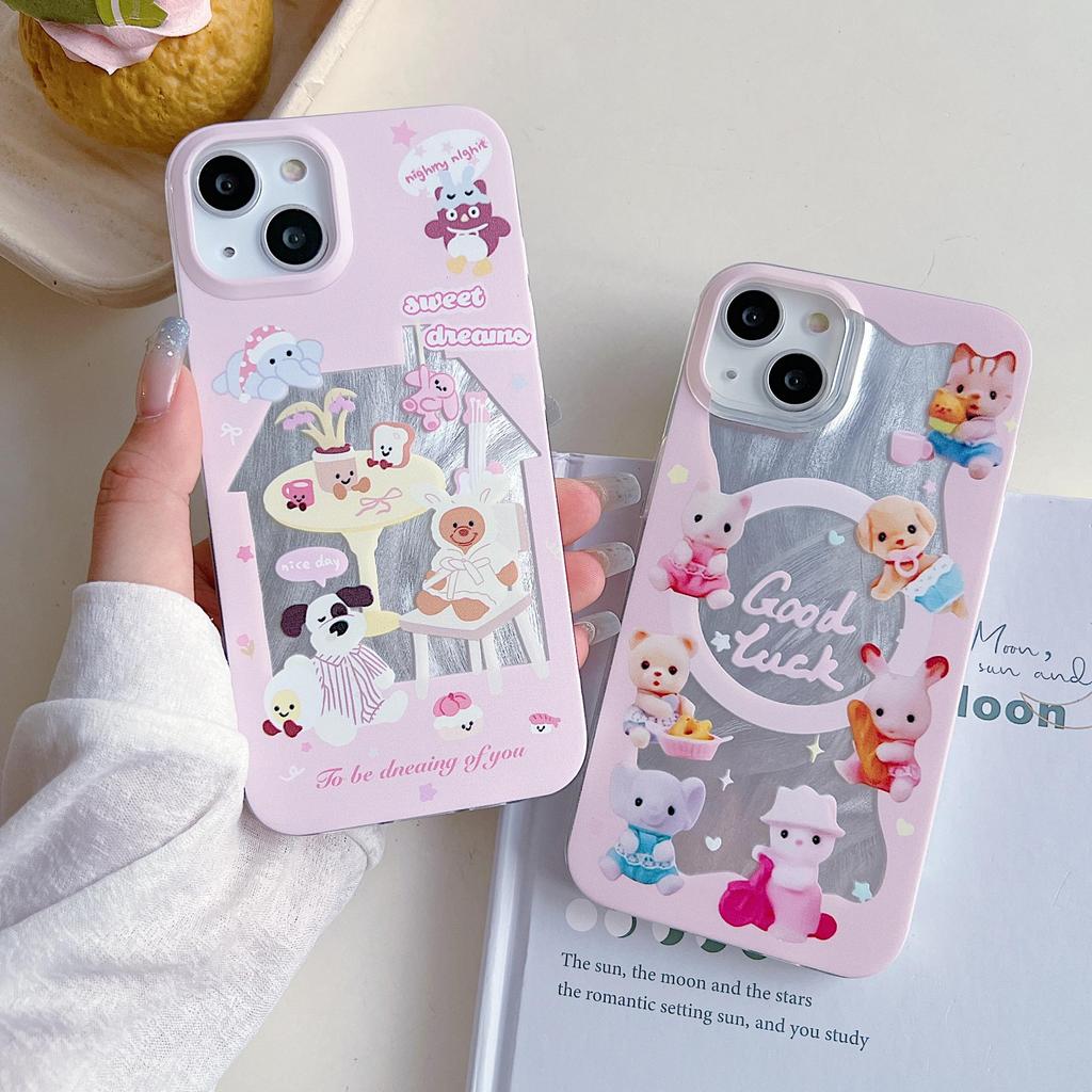 Силиконовый чехол Laser Cute Bear Dog для Xiaomi Redmi Note 12 11 Samsung A54 A24 A14 Oppo A78 A58 A38 Infinix Note 30 Funda Painted Cover Soft TPU Bumper