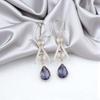 Iolite Gemstone 925 Sterling Silver Jewelry Handmade Drop/Dangle Earrings 2.4" EE-86-7