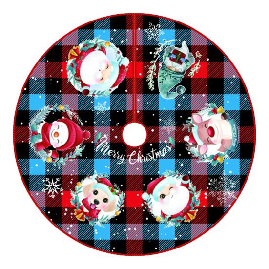 Юбка «Рождественская елка» Яркий цвет, Износостойкий, простая установка, Круглый большой коврик с принтом «Снежинка и лосось» в виде рождественской елки