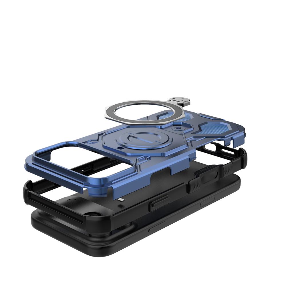 Magnetic For MagSafe Case For iPhone 17 16 15 Pro Max Plus Heavy Duty Shock Absorption Body Protective Rotatable Kickstan