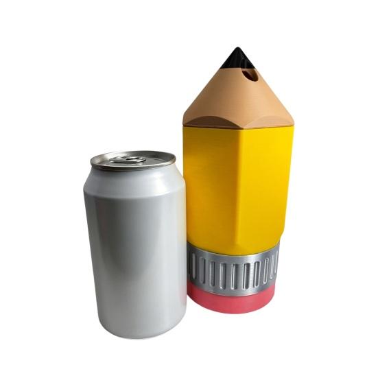 Novelty Pencil Can Holder, Insulated Sleeve for 12oz Beverage, Funny Drink Cooler for BBQ Party, Gift for Teacher Men