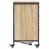 Cabinet with Charging Station and Casters Sonoma Oak Finish 76 x 41 x 72 cm