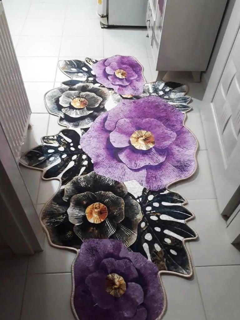 EPeddler домашний декоративный цветочный узор, моющаяся нескользящая кожаная основа, ковер нового поколения для кухни, гостиной и прихожей