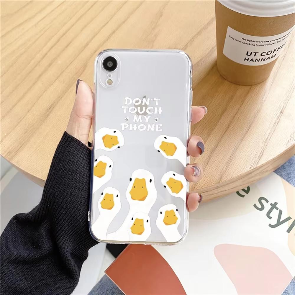 Transparent TPU Phone Case Funny Duck for Oppo Reno14 Reno13 Reno12 Reno11 Reno10 Reno8 Reno7 Reno6 Reno5 F Pro Plus 4G 5G