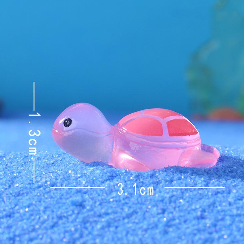 10 шт. светящиеся мини-фигурки морских черепах, светящиеся в темноте, миниатюрные фигурки черепах для сада, миниатюрное моховое ландшафтное украшение