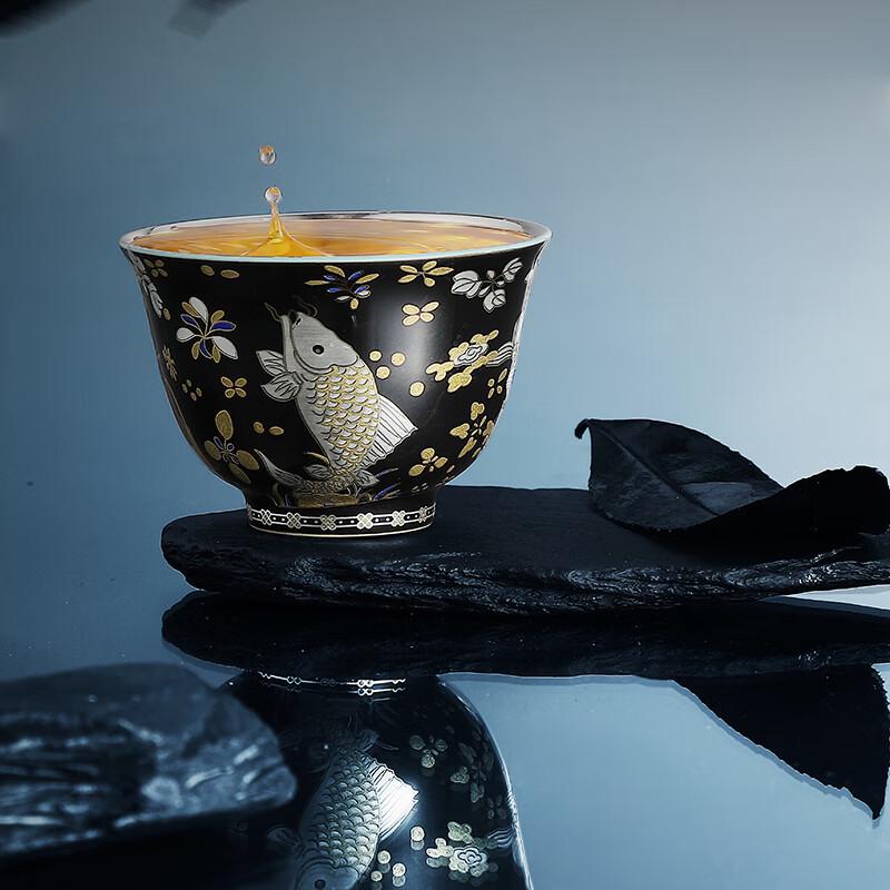 Master Zheng Wenqiang's Ceramic Gilt Silver Gaiwan Tea Set