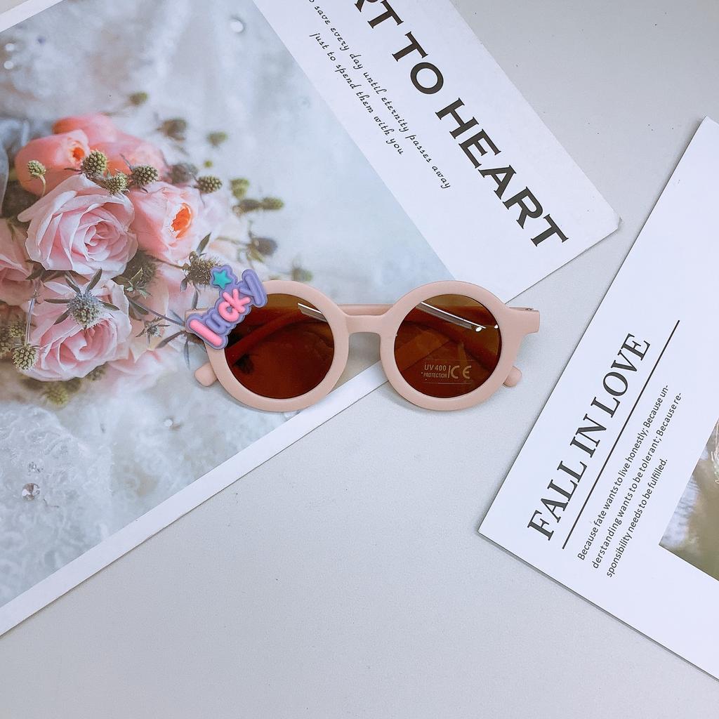 Модные детские солнцезащитные очки, милые липкие цветочные детские солнцезащитные очки, солнцезащитный крем, вогнутая форма, детские очки Tide