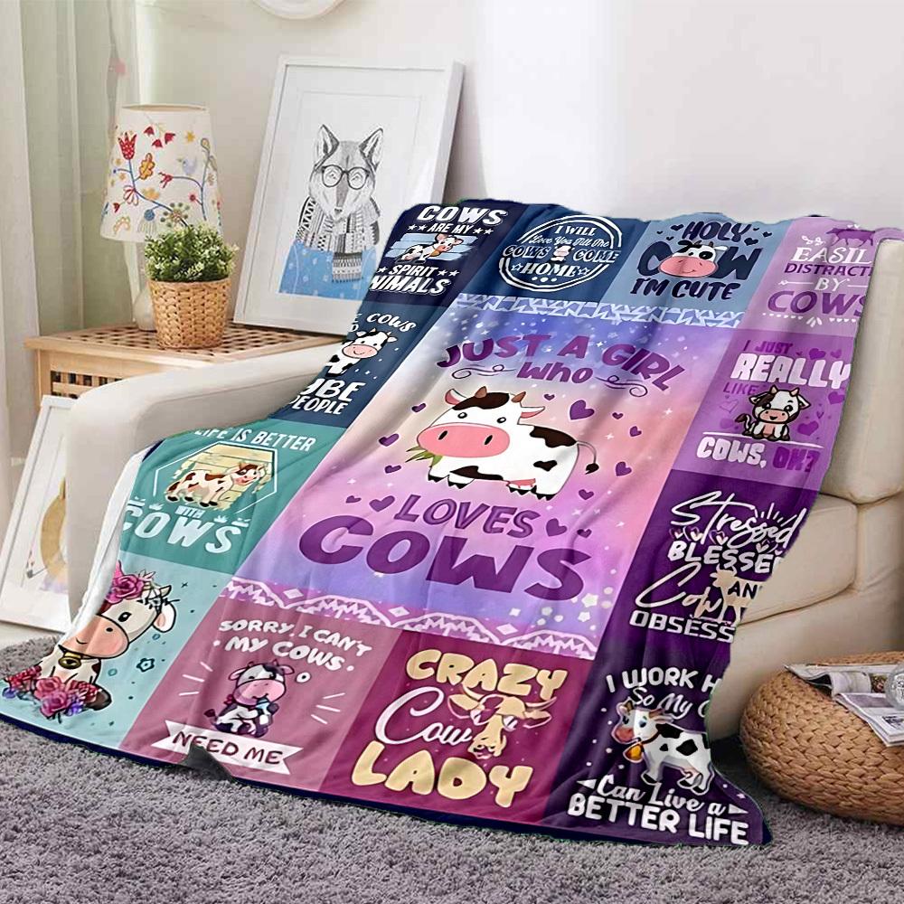 1pc Cow Lover Blanket - Perfect Gift for Birthdays, Christmas & Halloween- Soft, Warm & Versatile yy250909187