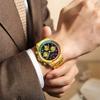 Rainbow Diamond Chronograph Men's Watch Six Pin Quartz Movement Waterproof Calendar Night Light Luxury Men's Watch
