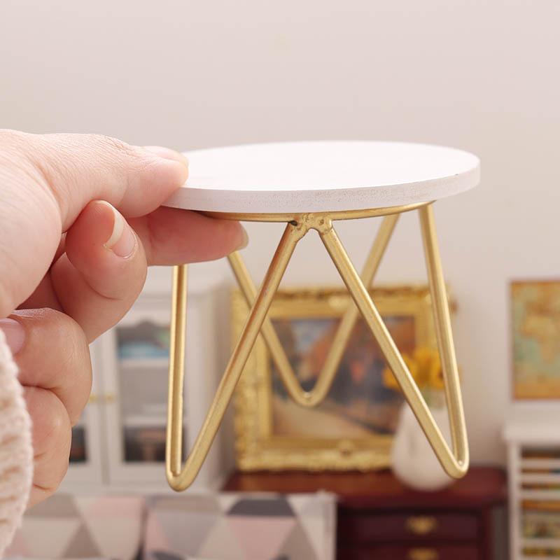 1:12 кукольных миниатюрных железных имитационных круглых чайных столиков, мини-кофейных столиков, обеденных столов, моделей кухонных декораций для гостиной, игрушек для детей