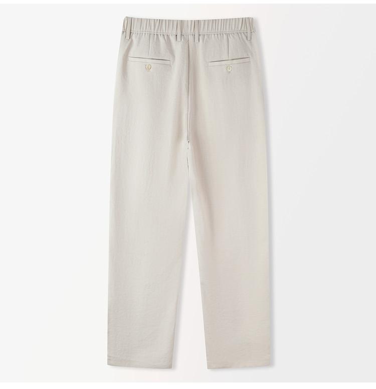 [Natural Linen] Spring and Summer Retro Old Money Wind Silk Smooth Breathable Men's Casual Pants with Elastic and Ruyi Waist Pants