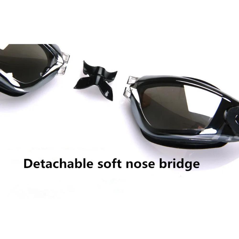 Anti Fog Professional Swimming Goggles Swimming Glasses Myopia with Earplugs Nose Clip Electroplate Waterproof Silicone Swim