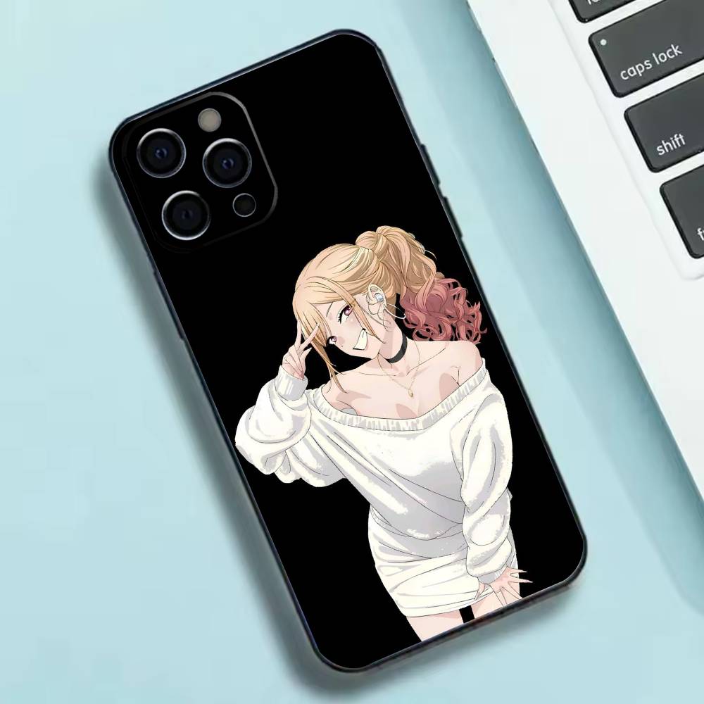 Чехол для телефона M-My Dress-Up Darling для iPhone 17,16,15,14,13,12,11 X XR Plus, Мягкий силиконовый черный чехол