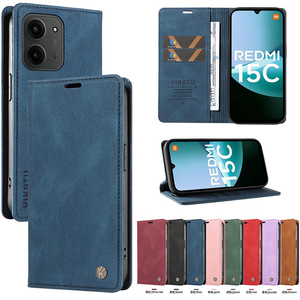Для Xiaomi Redmi 15 5G 4G 2025 Чехол-книжка Кожа 360 Защита Etui Для Redmi 15C Кошелек Funda Redmi15 15C 15 C Магнитная обложка
