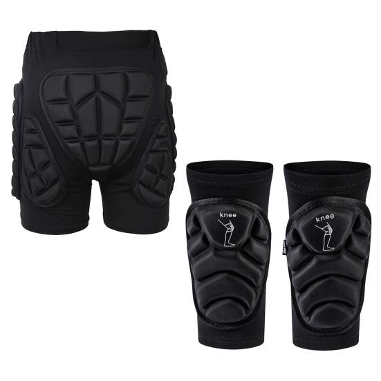 Спортивное защитное снаряжение для ягодиц на коленях Мягкая противоударная защита для ягодиц на коленях Гибкая дышащая эластичная катание на лыжах Катание на коньках Сноубординг Скейтбординг