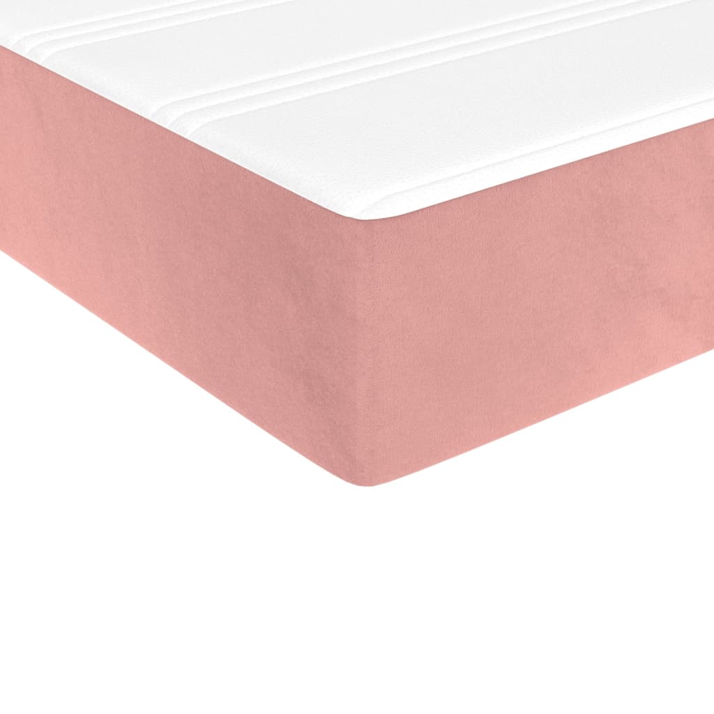 Box Spring Bed with Mattress Pink 90 x 200 cm Velvet