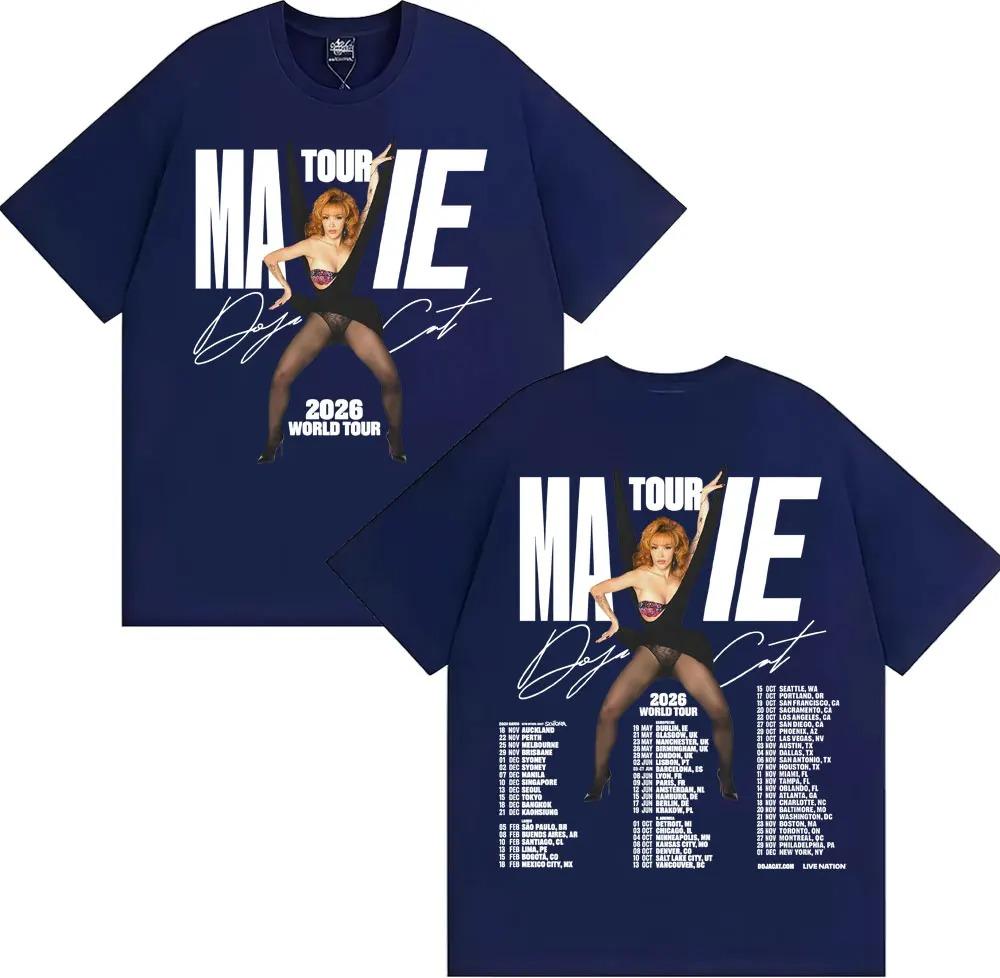 Doja Cat Ma Vie Мировой Тур 2026 Периферия Принт Футболка Мужчины Женщины Мода Уличная Одежда Хип-Хоп Лето Хлопковый Топ Оверсайз Новая Футболка