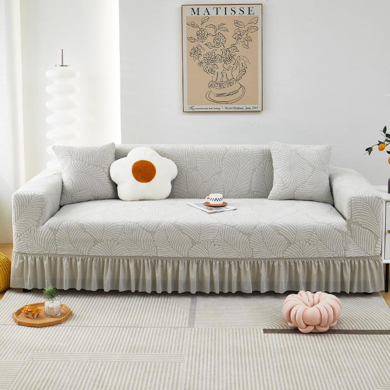 Stretch Knit Skirt Sofa Cover All Inclusive Durable Anti Cat Scratch Cushion Blanket Four Season Sofa Cover Dust Proof Cloth Towel