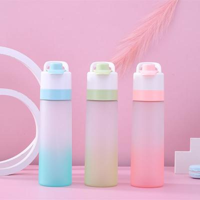 Бутылка для воды Макарон градиентный спрей спортивная бутылка матовая портативная большая емкость охлаждение восполнение пластиковый стакан может быть напечатан