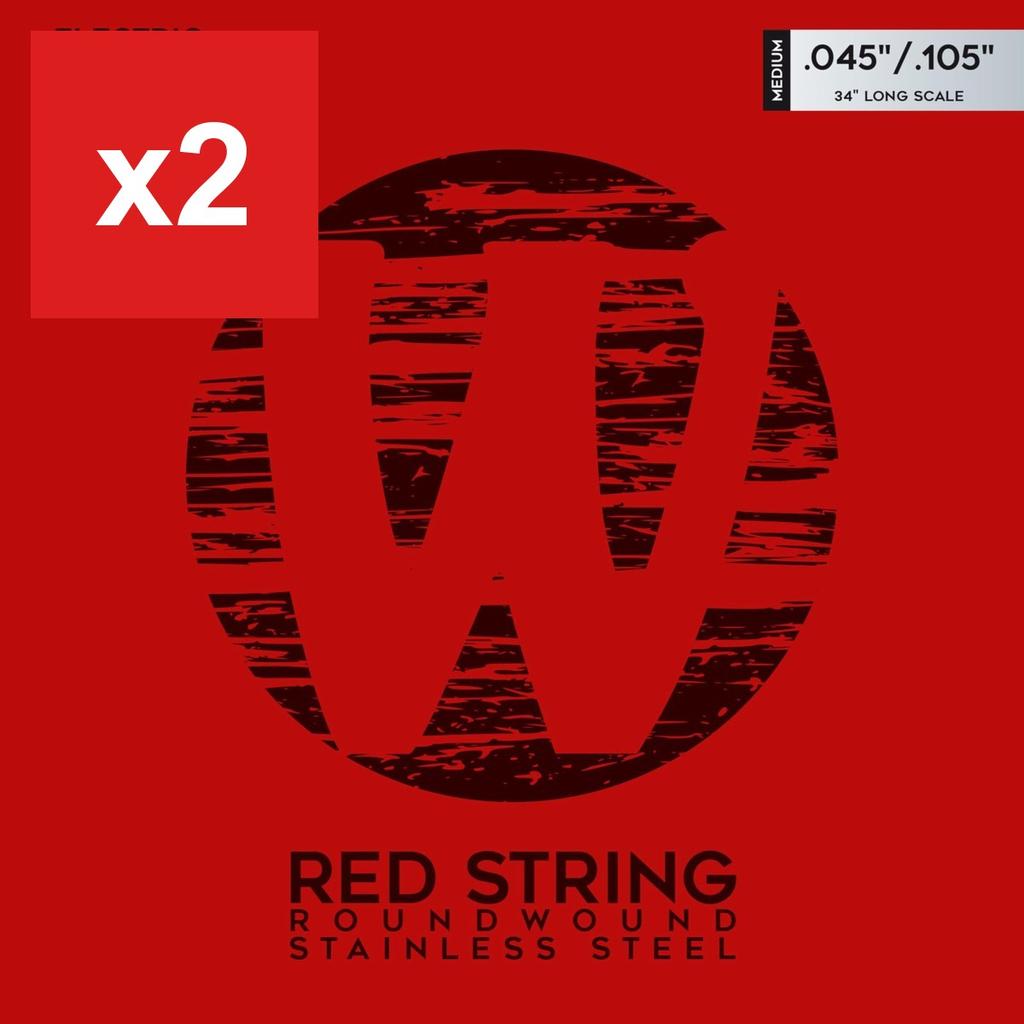 Warwick Red Label 4-String Stainless Steel Bass Strings, 42200 M, .045-.105
