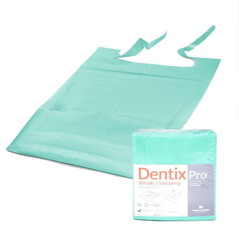 Dental Bib With Pocket 39cm x 48cm Green Foiled 54g Dentixpro 50pcs