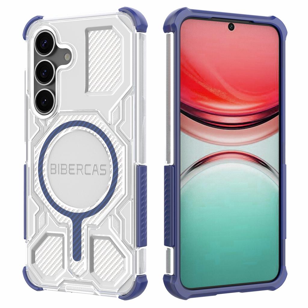 BIBERCAS J-16 Transparent Series For Samsung Galaxy S25+ Case Compatible with MagSafe TPU+PC Phone Cover